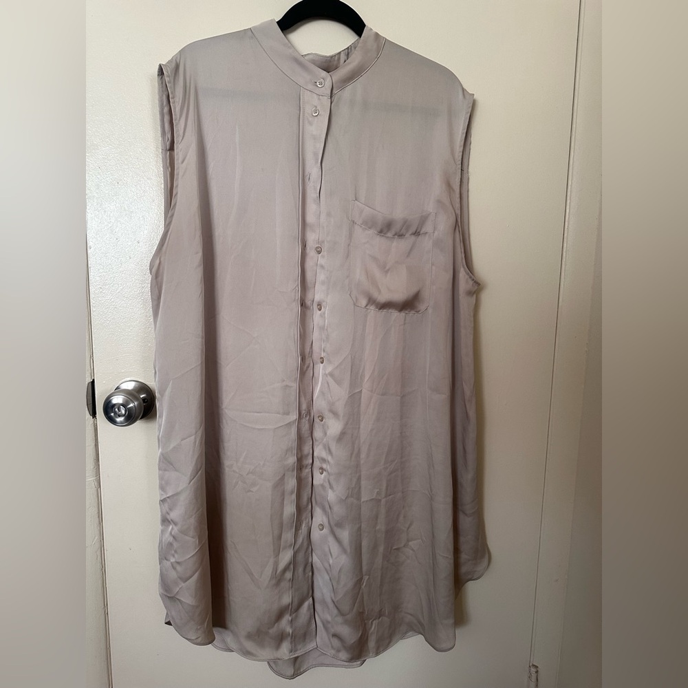H&M Light Beige Button-Up Shirt Dress